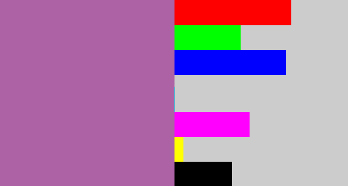 Hex color #ac62a4 - dark lilac