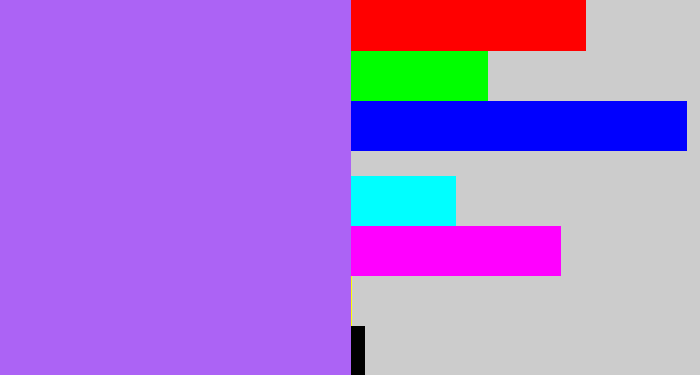 Hex color #ac63f5 - lighter purple