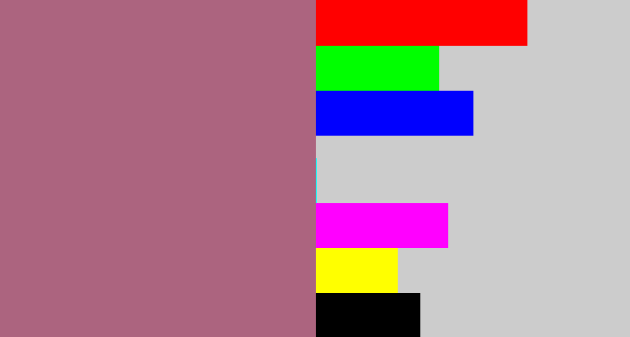 Hex color #ac647f - mauve