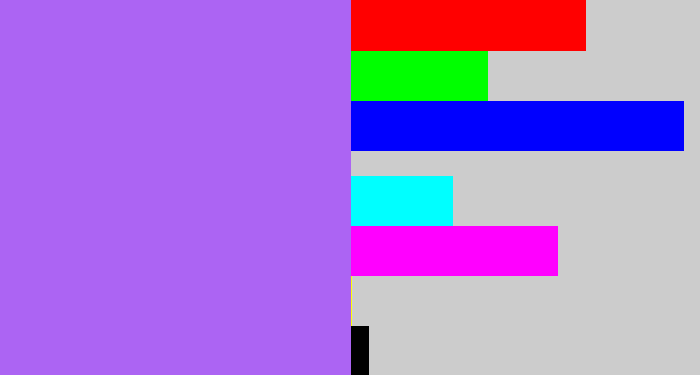 Hex color #ac64f3 - lighter purple