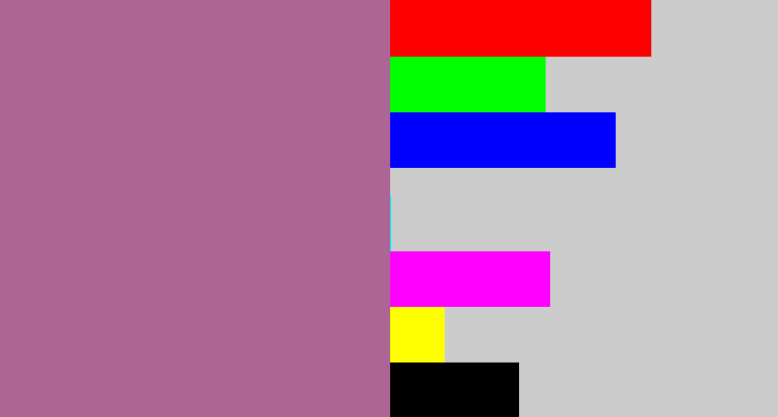 Hex color #ac6594 - mauve