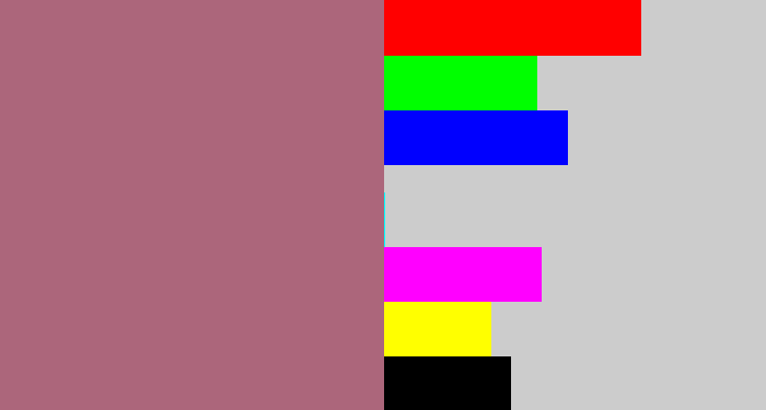 Hex color #ac667b - mauve