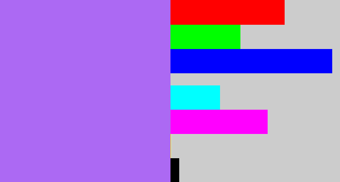 Hex color #ac69f3 - light urple