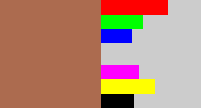Hex color #ac6b4f - clay