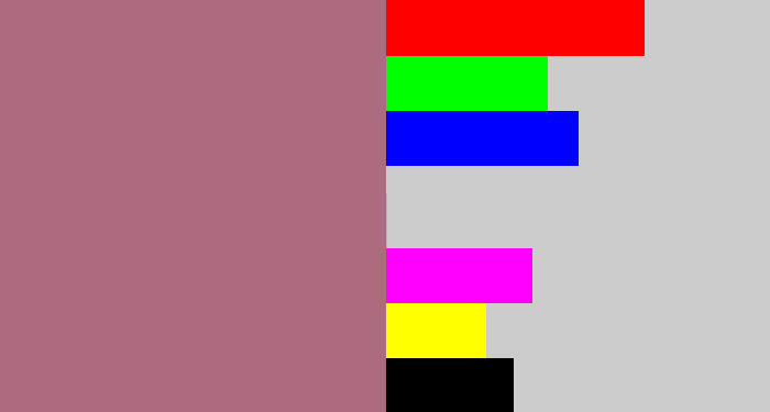 Hex color #ac6b7f - mauve