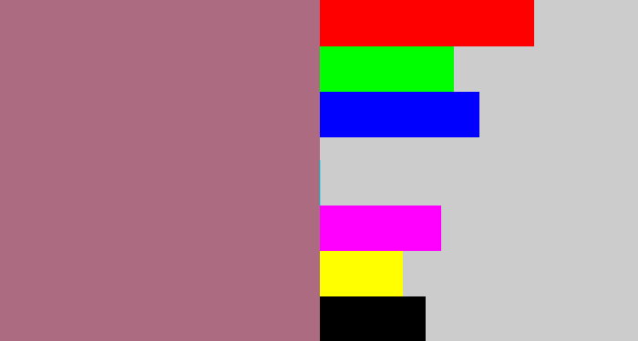Hex color #ac6b80 - mauve