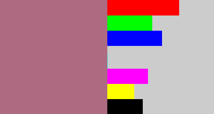 Hex color #ac6b81 - mauve