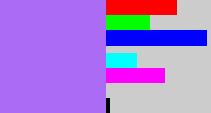 Hex color #ac6bf4 - light urple