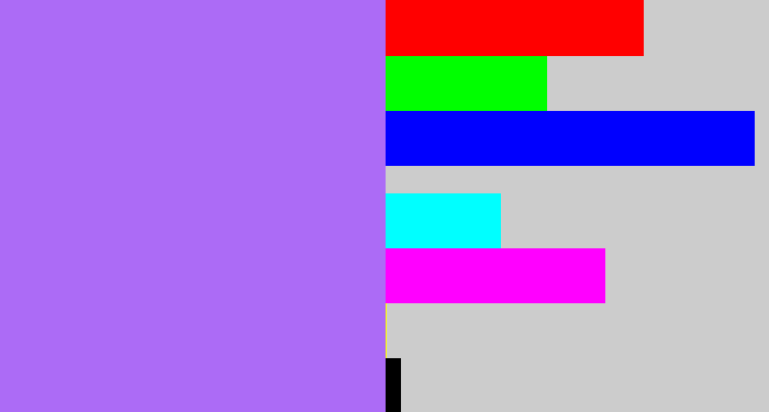 Hex color #ac6bf6 - light urple