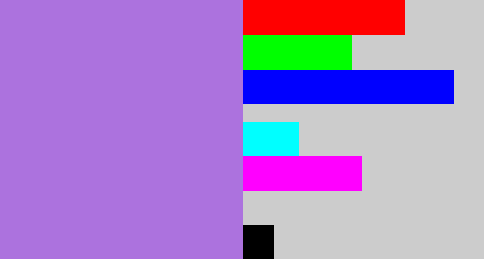 Hex color #ac72de - light urple