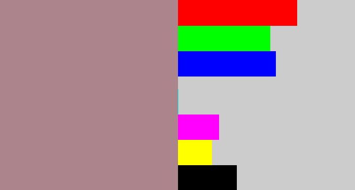 Hex color #ac848b - mauve