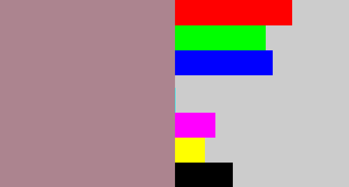 Hex color #ac848f - mauve