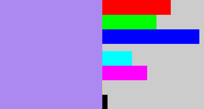 Hex color #ac88f1 - light purple