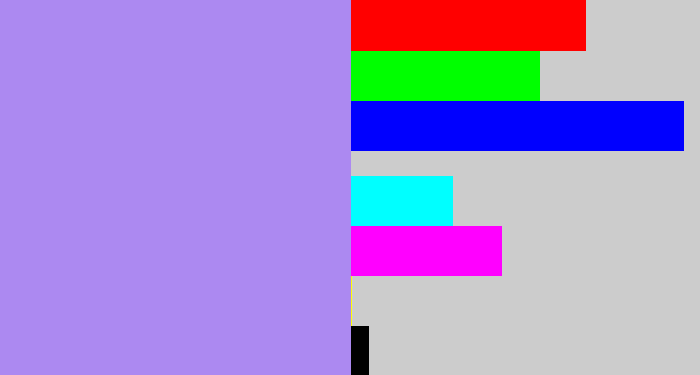 Hex color #ac89f1 - light purple