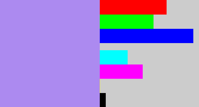 Hex color #ac8af0 - light purple
