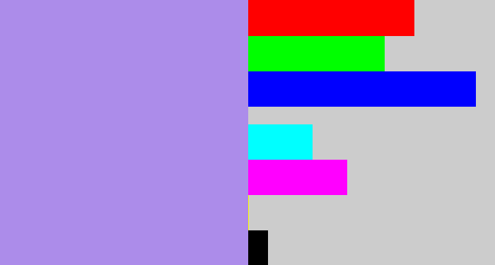 Hex color #ac8cea - pale purple