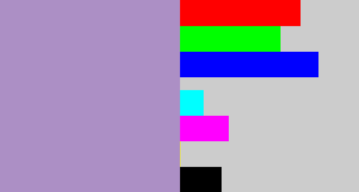 Hex color #ac8fc5 - pale purple