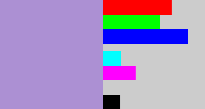 Hex color #ac90d3 - pale purple