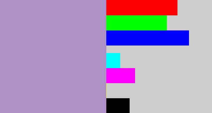 Hex color #ac91c6 - pale purple