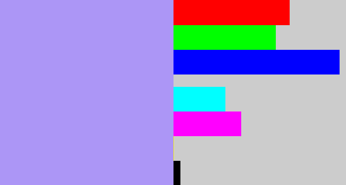 Hex color #ac96f6 - liliac