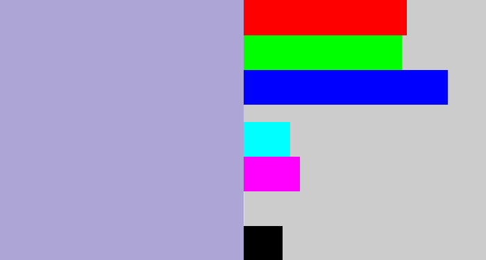 Hex color #aca5d5 - pale purple