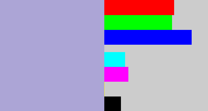 Hex color #aca5d6 - pale purple