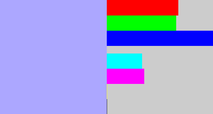 Hex color #aca7ff - pastel blue