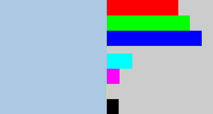 Hex color #acc8e3 - light blue grey