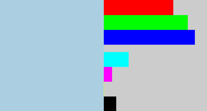 Hex color #accee1 - light blue grey