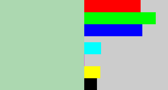 Hex color #acd8b0 - light grey green