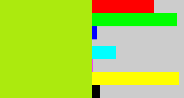 Hex color #acea0e - yellowish green