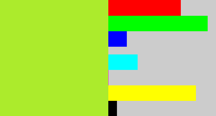 Hex color #aceb2c - yellowy green