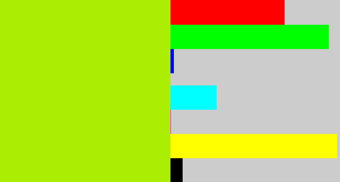 Hex color #aced04 - lemon green