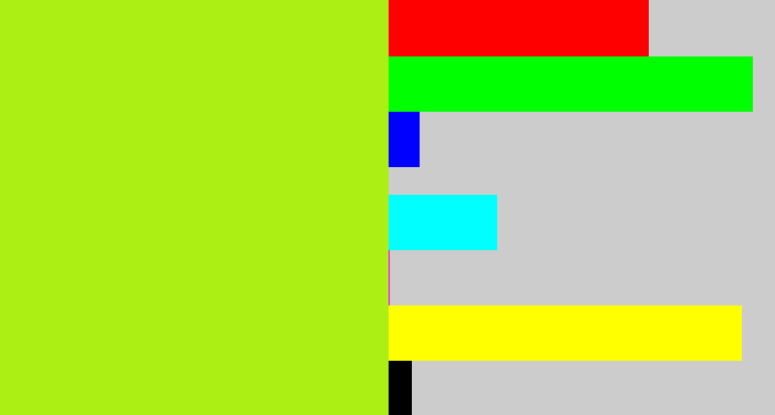 Hex color #acef15 - yellowish green
