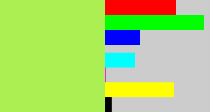Hex color #acef53 - kiwi