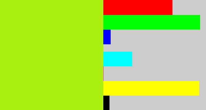 Hex color #acf011 - lemon green