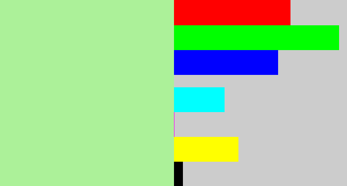 Hex color #acf199 - pale light green