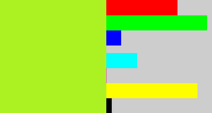 Hex color #acf223 - yellowy green