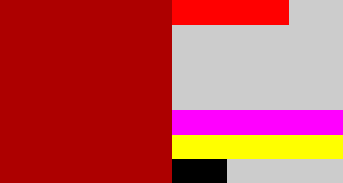 Hex color #ad0000 - darkish red