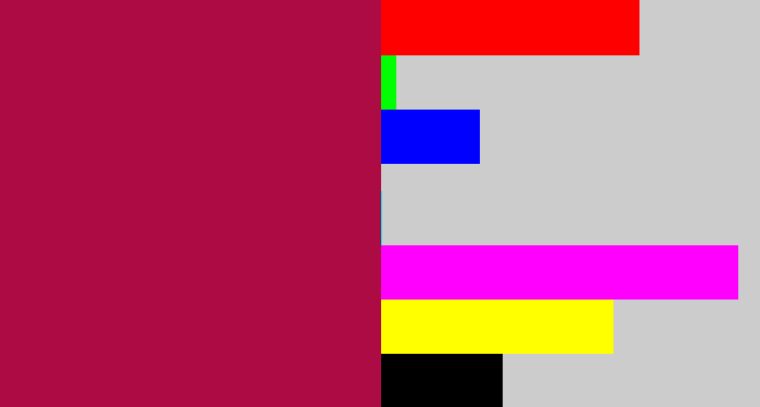 Hex color #ad0b43 - purplish red