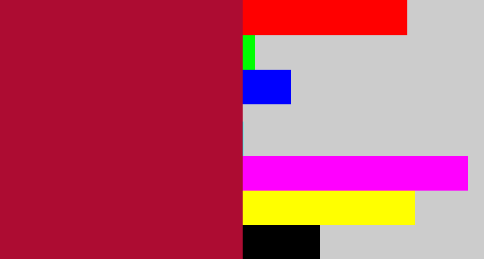 Hex color #ad0c32 - rouge