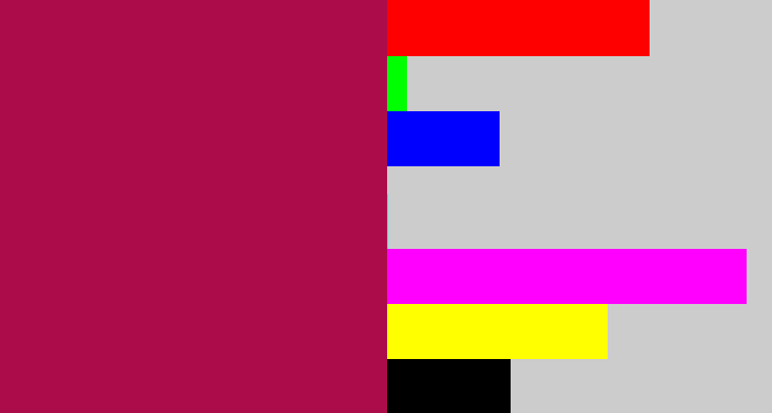 Hex color #ad0c4b - purplish red