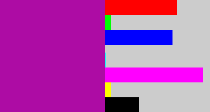 Hex color #ad0ca4 - barney purple