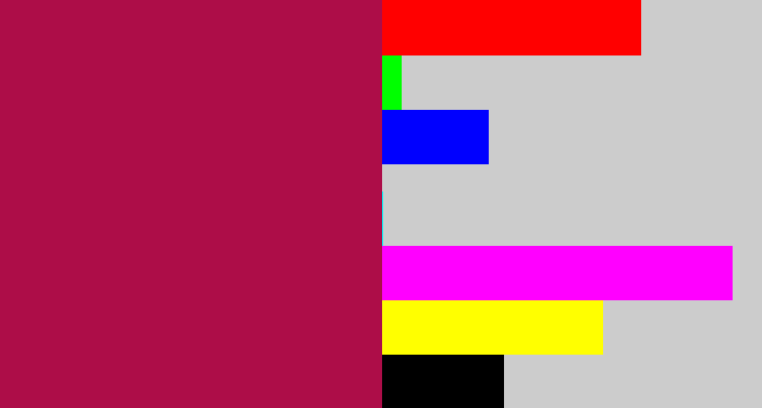 Hex color #ad0d48 - purplish red