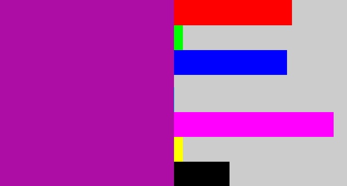 Hex color #ad0da5 - barney purple