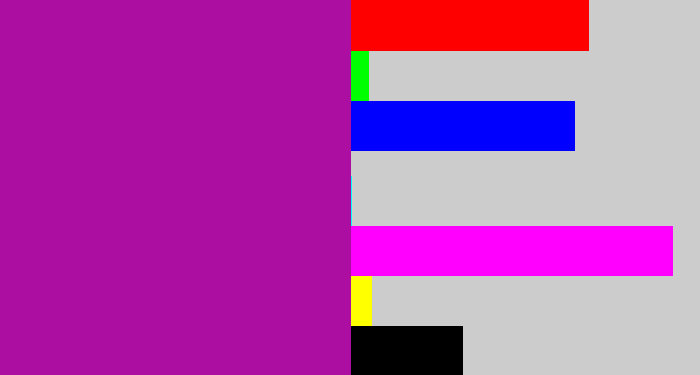 Hex color #ad0ea2 - barney purple