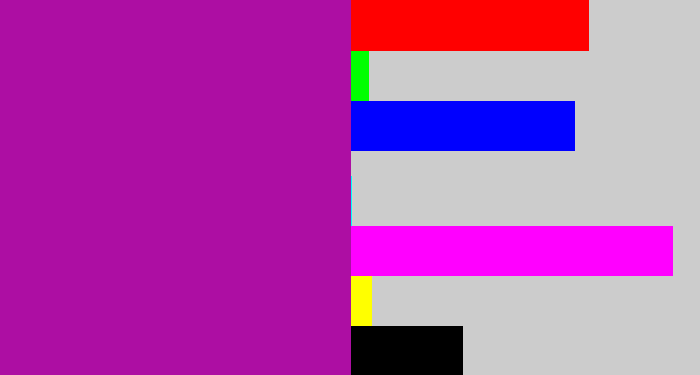 Hex color #ad0ea3 - barney purple