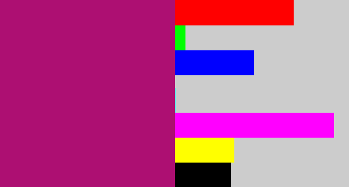 Hex color #ad0f72 - red violet