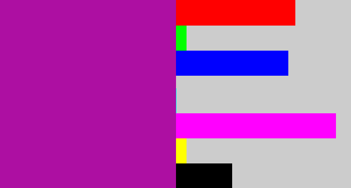Hex color #ad0fa2 - barney purple