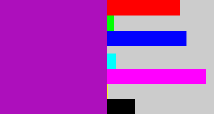 Hex color #ad0fbc - barney